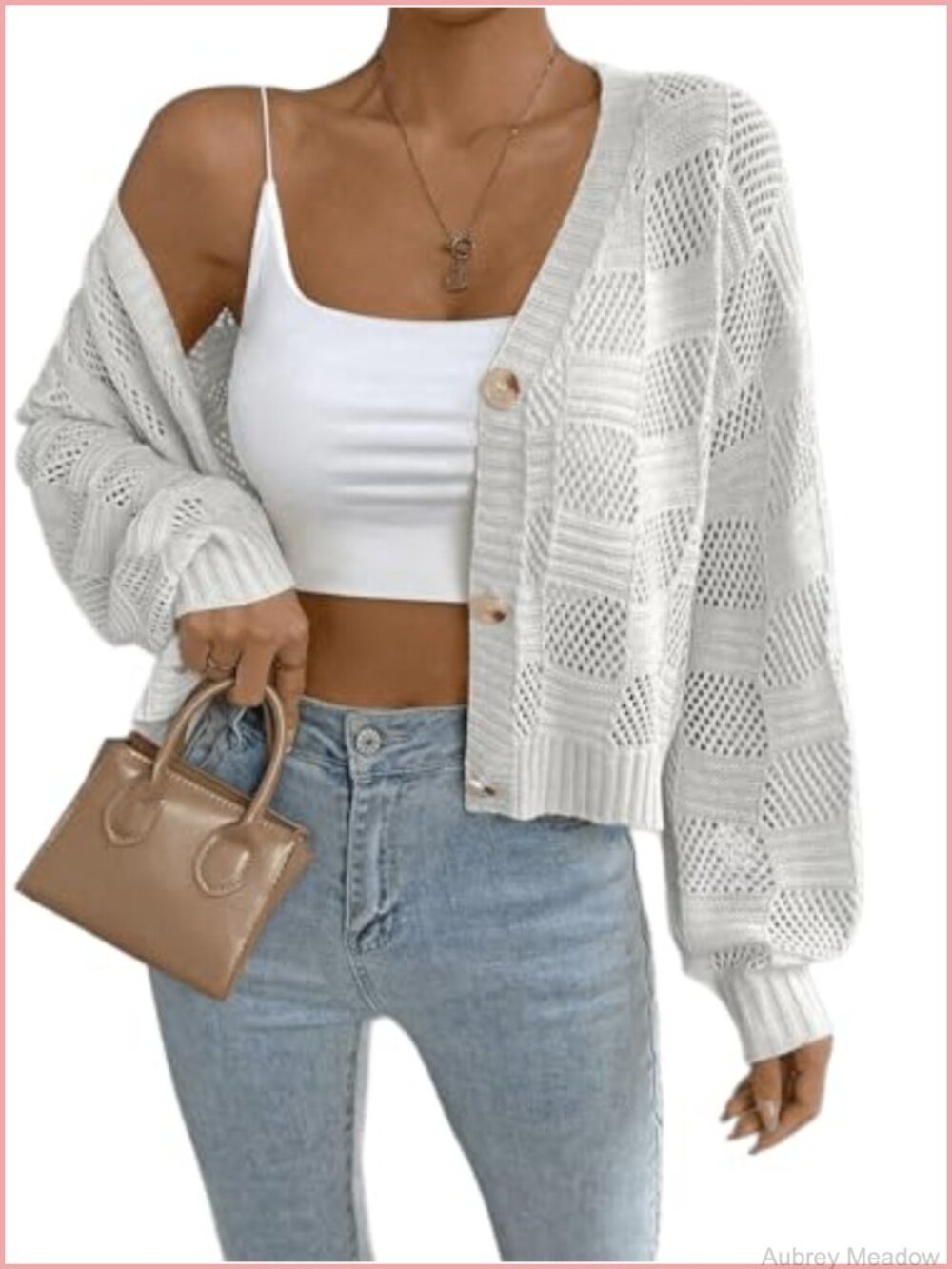 Crochet Hollow Out Lightweight Cardigan Boho Swim Cover Up Long Sleeve Button